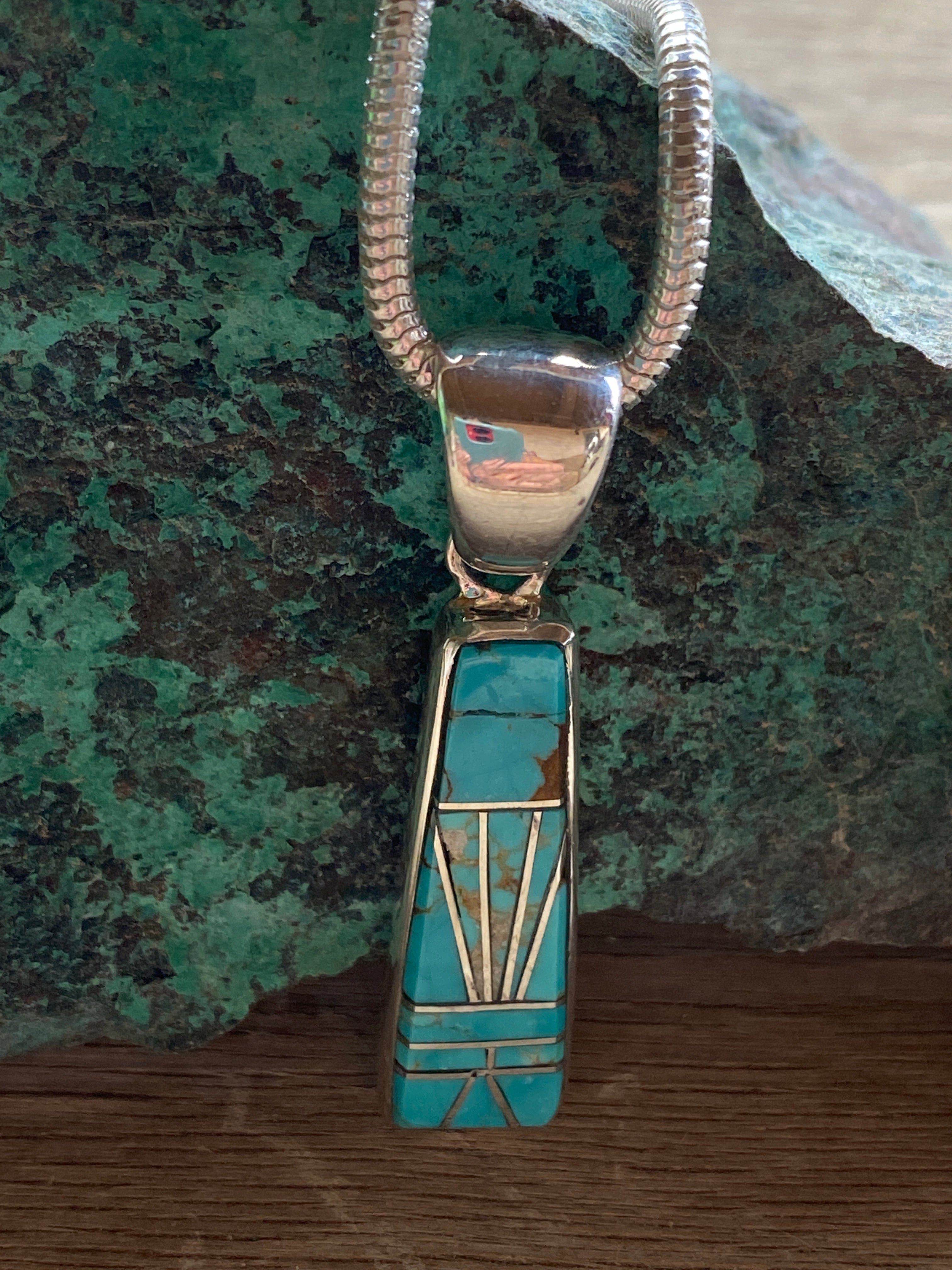 Navajo Turquoise 8 & Sterling Silver Pendant