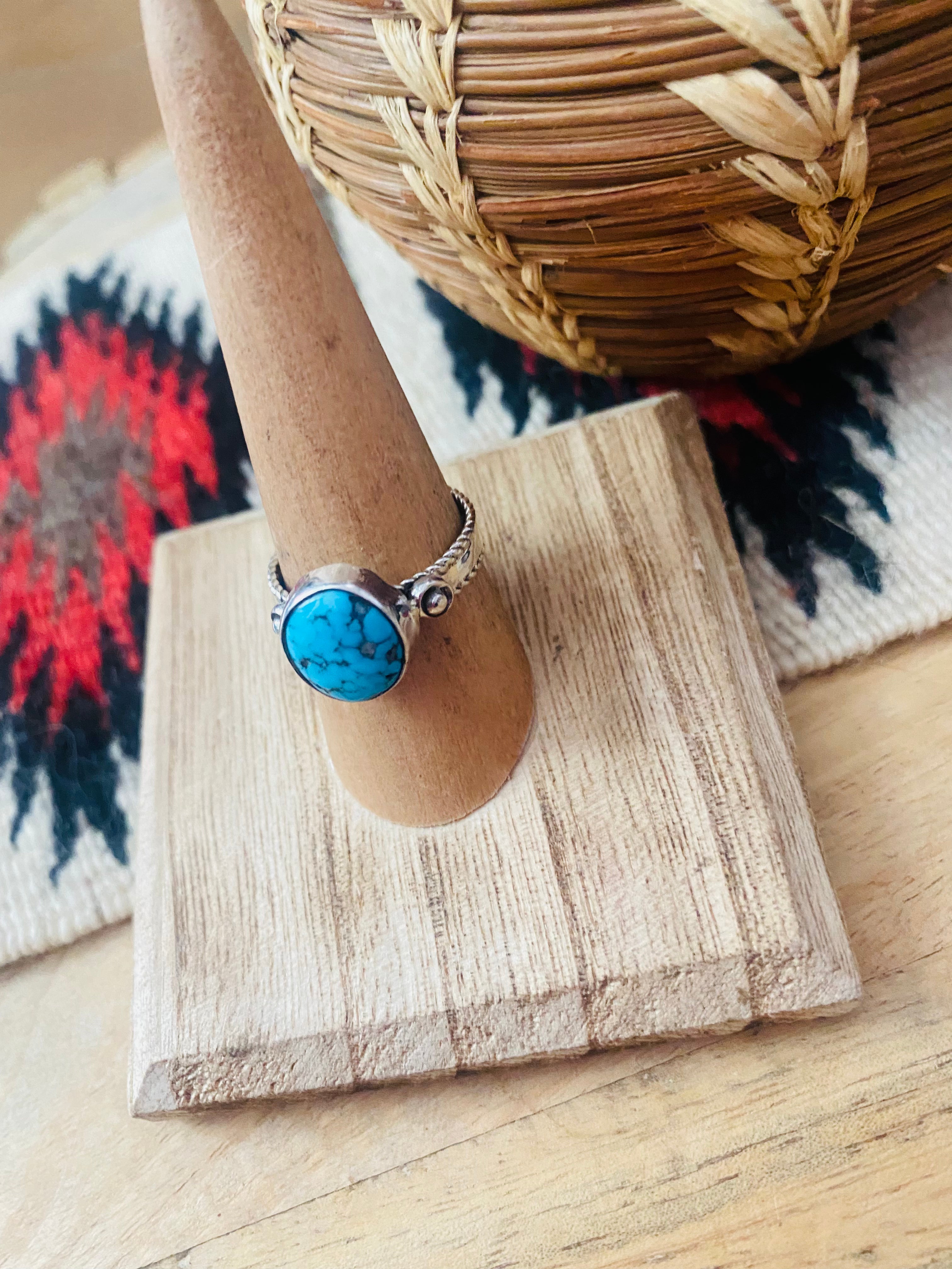 Navajo Kingman Turquoise & Sterling Silver Ring