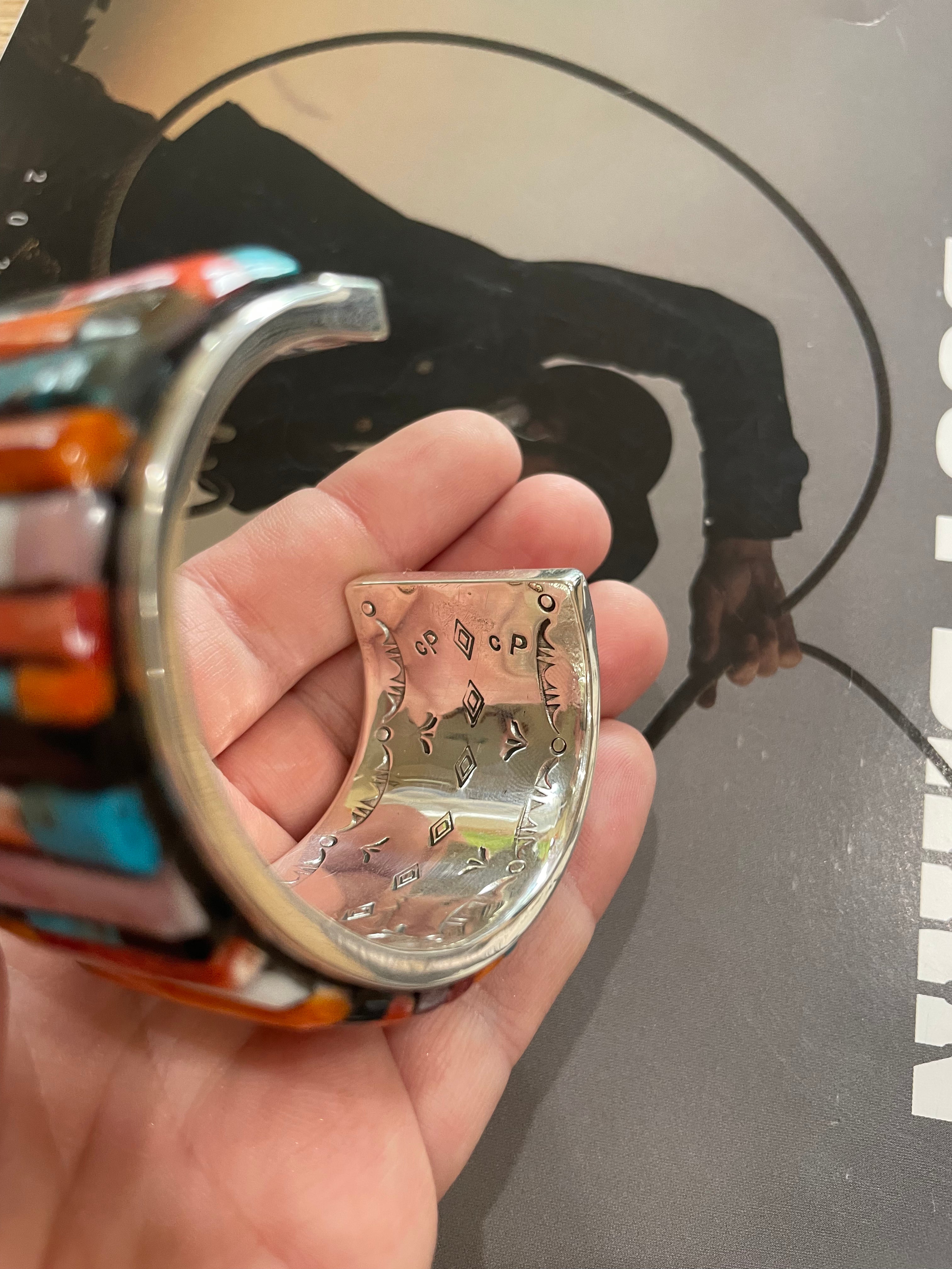 Navajo Sterling Silver & Multi Stone Cuff Bracelet