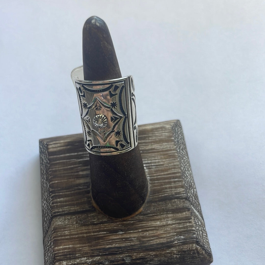 Beautiful Navajo Sterling Ring Size 6.5 Signed