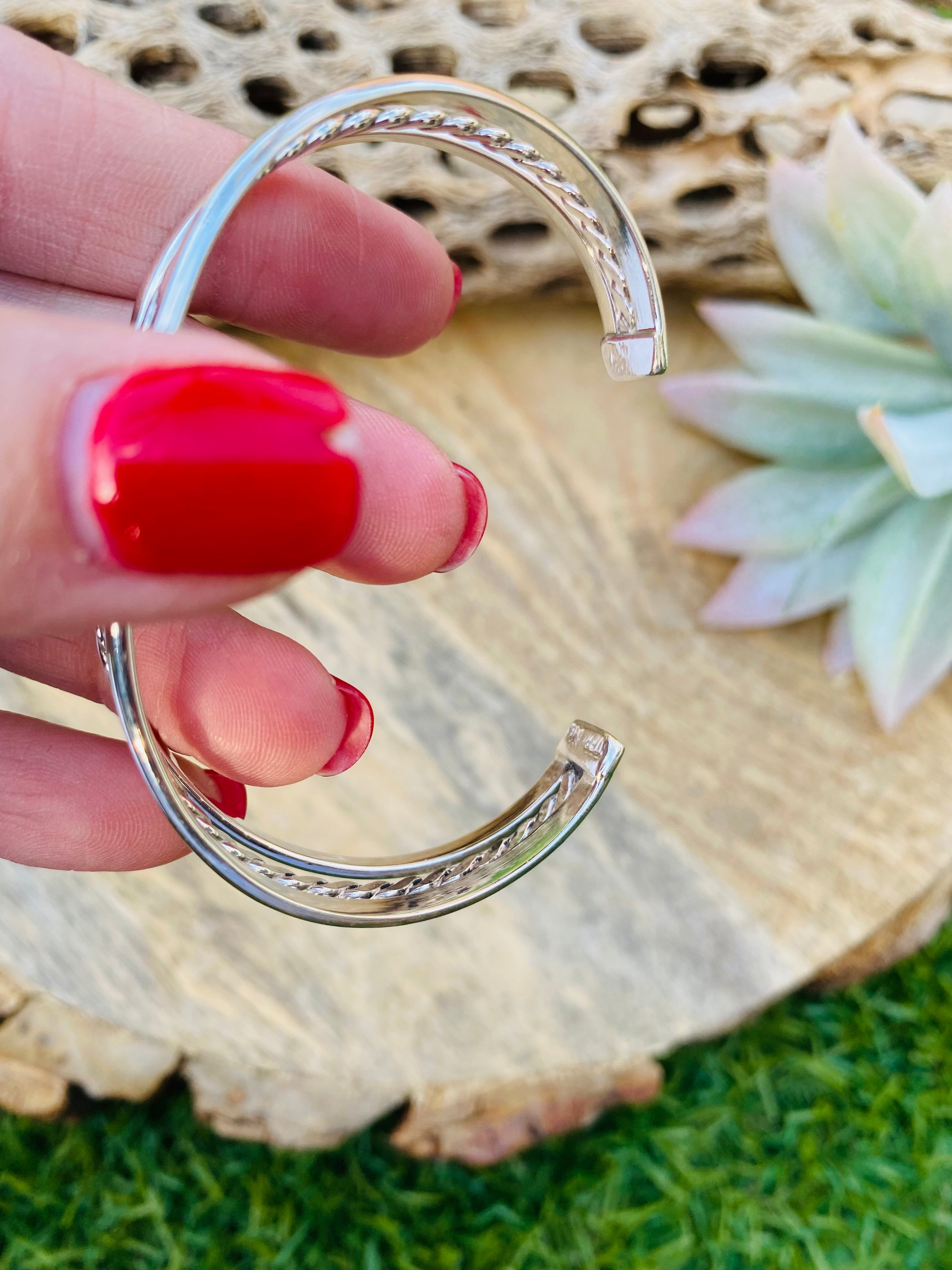 Navajo Kingman Turquoise & Sterling Silver Cuff Bracelet