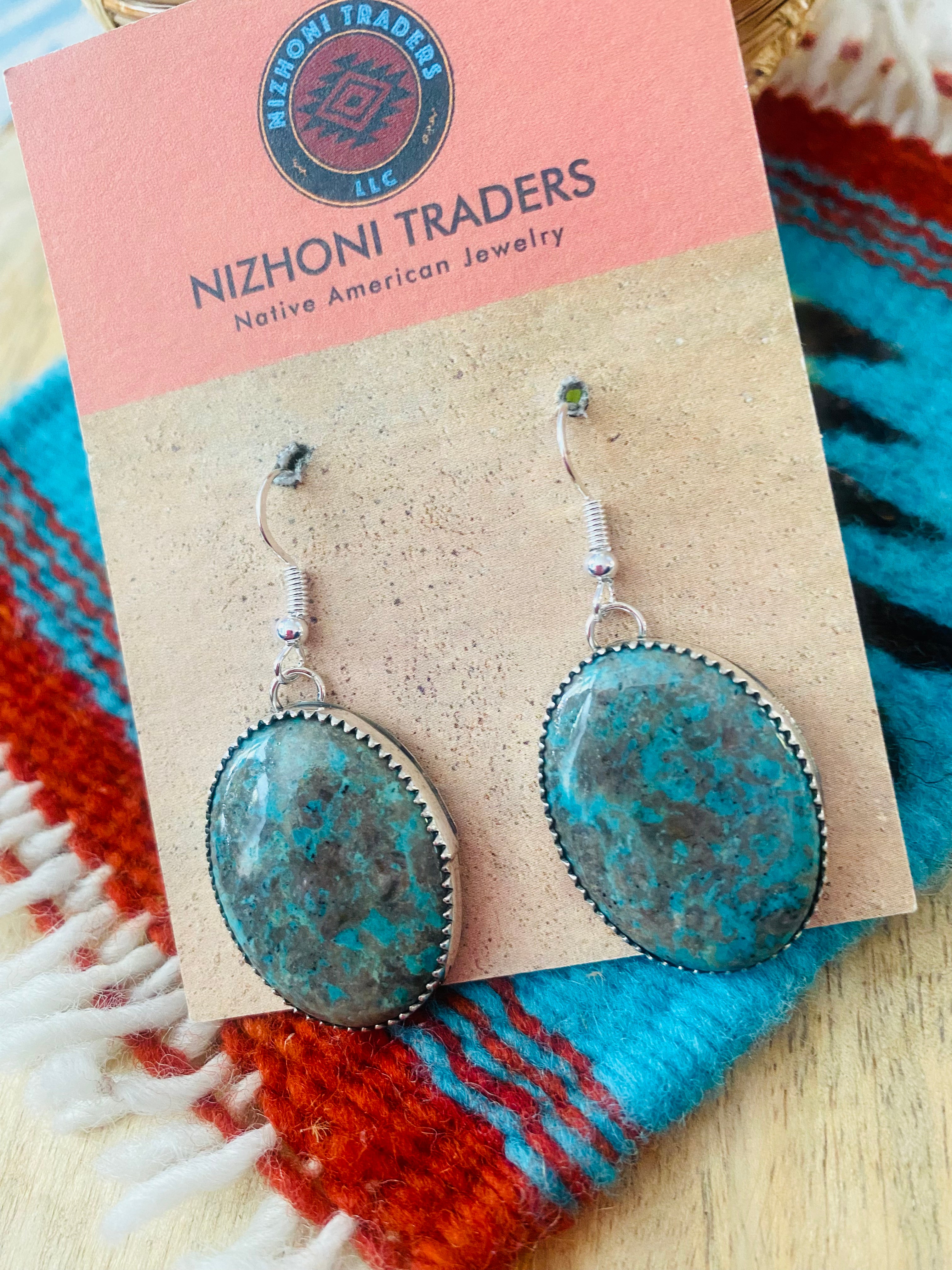 Navajo Turquoise & Sterling Silver Dangle Earrings