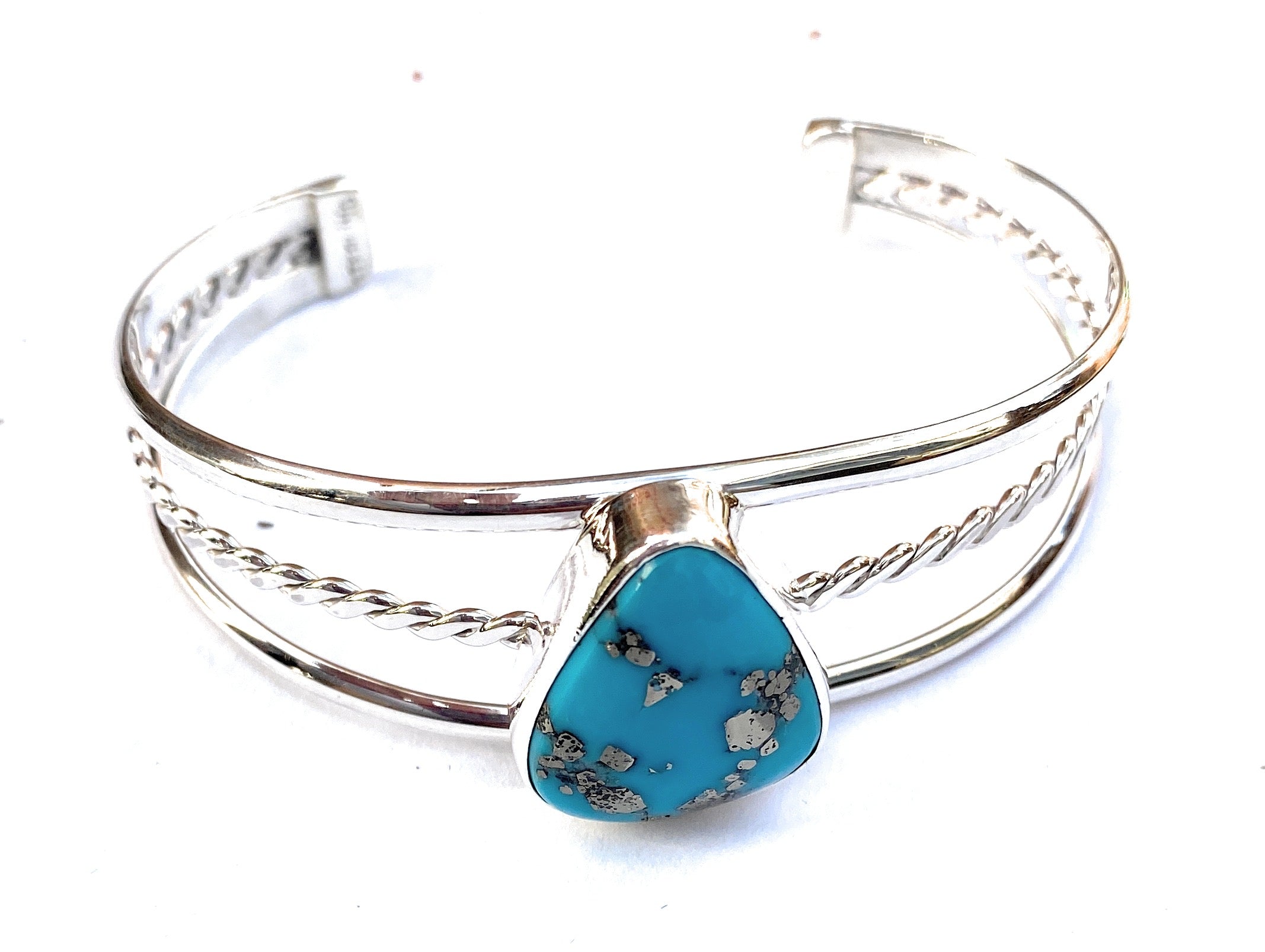 Navajo Kingman Turquoise & Sterling Silver Cuff Bracelet