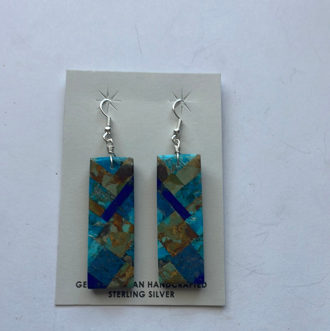 Santo Domingo Multi Stone Inlay Dangle Earrings