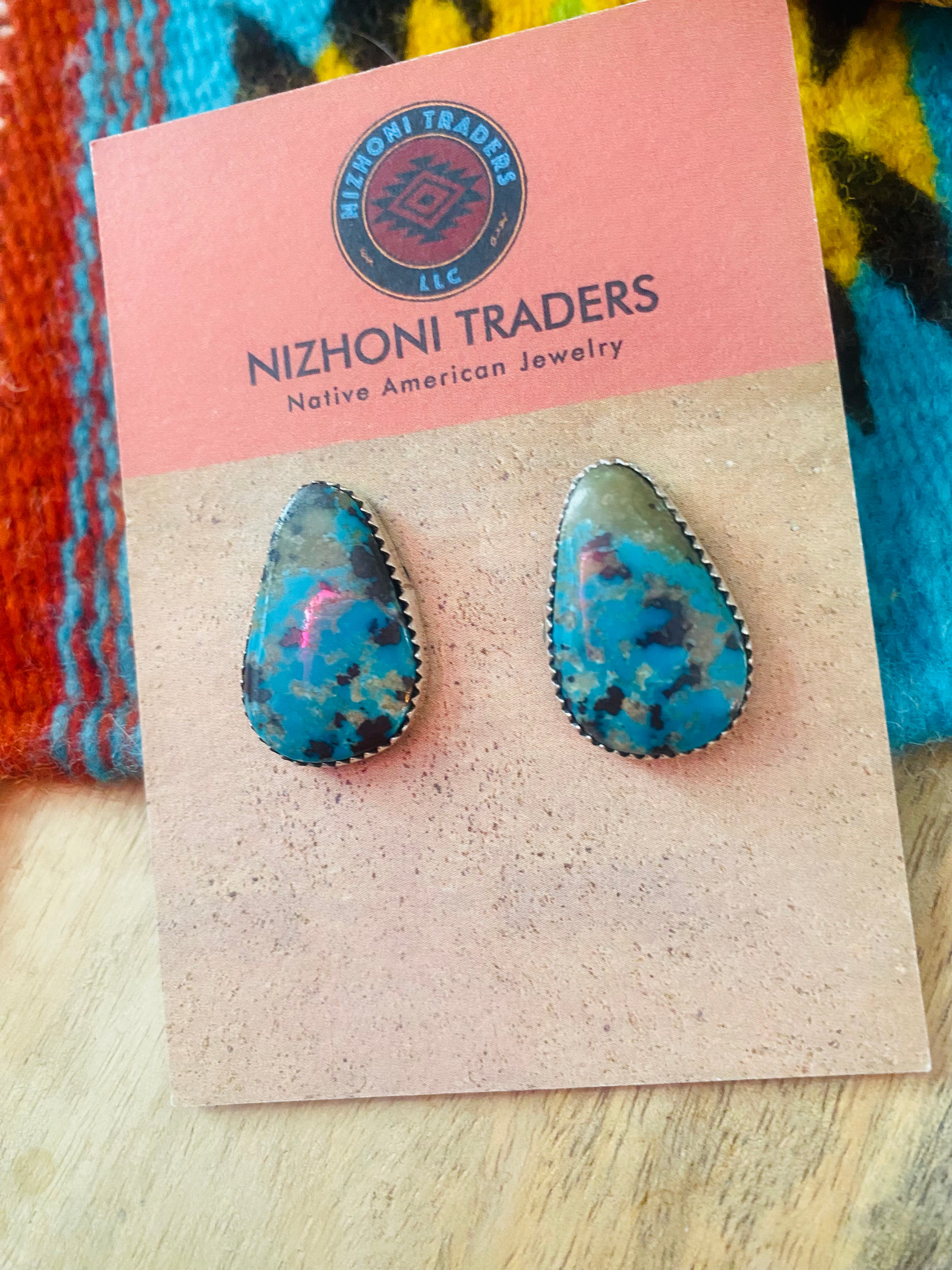 Navajo Turquoise & Sterling Silver Stud Earrings