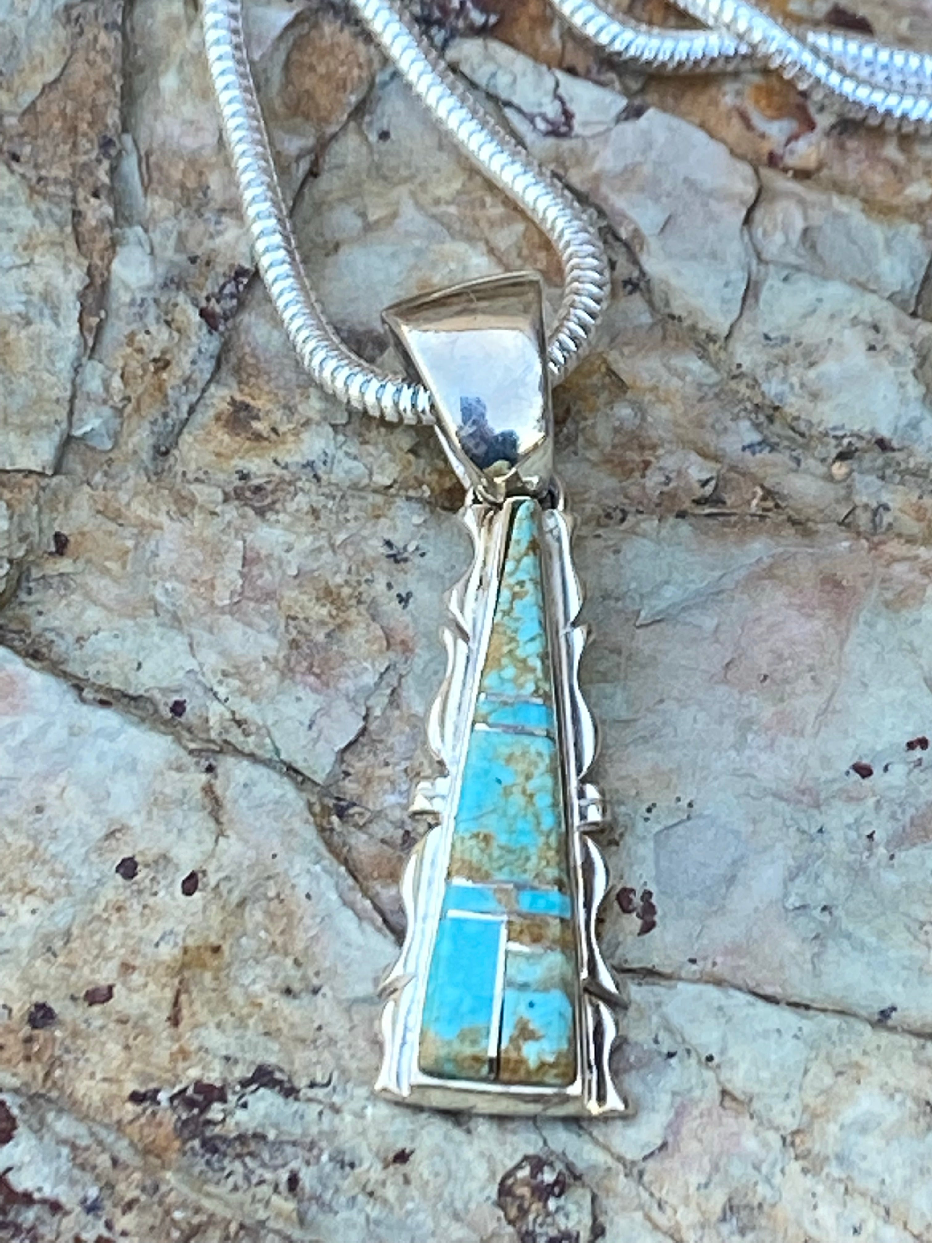 Navajo Turquoise 8 Jagged Pendant