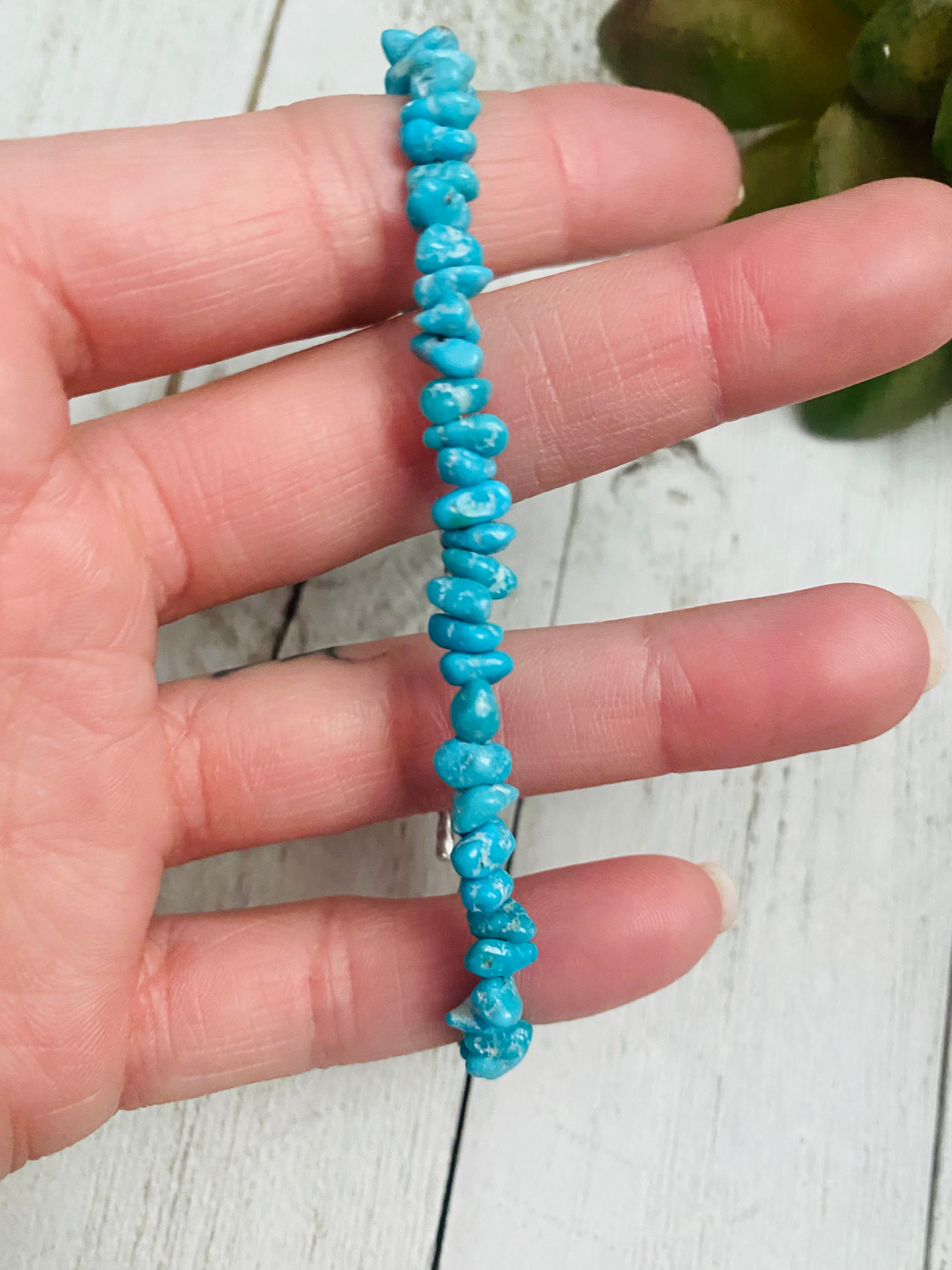 Navajo Turquoise & Sterling Silver Beaded Bracelet