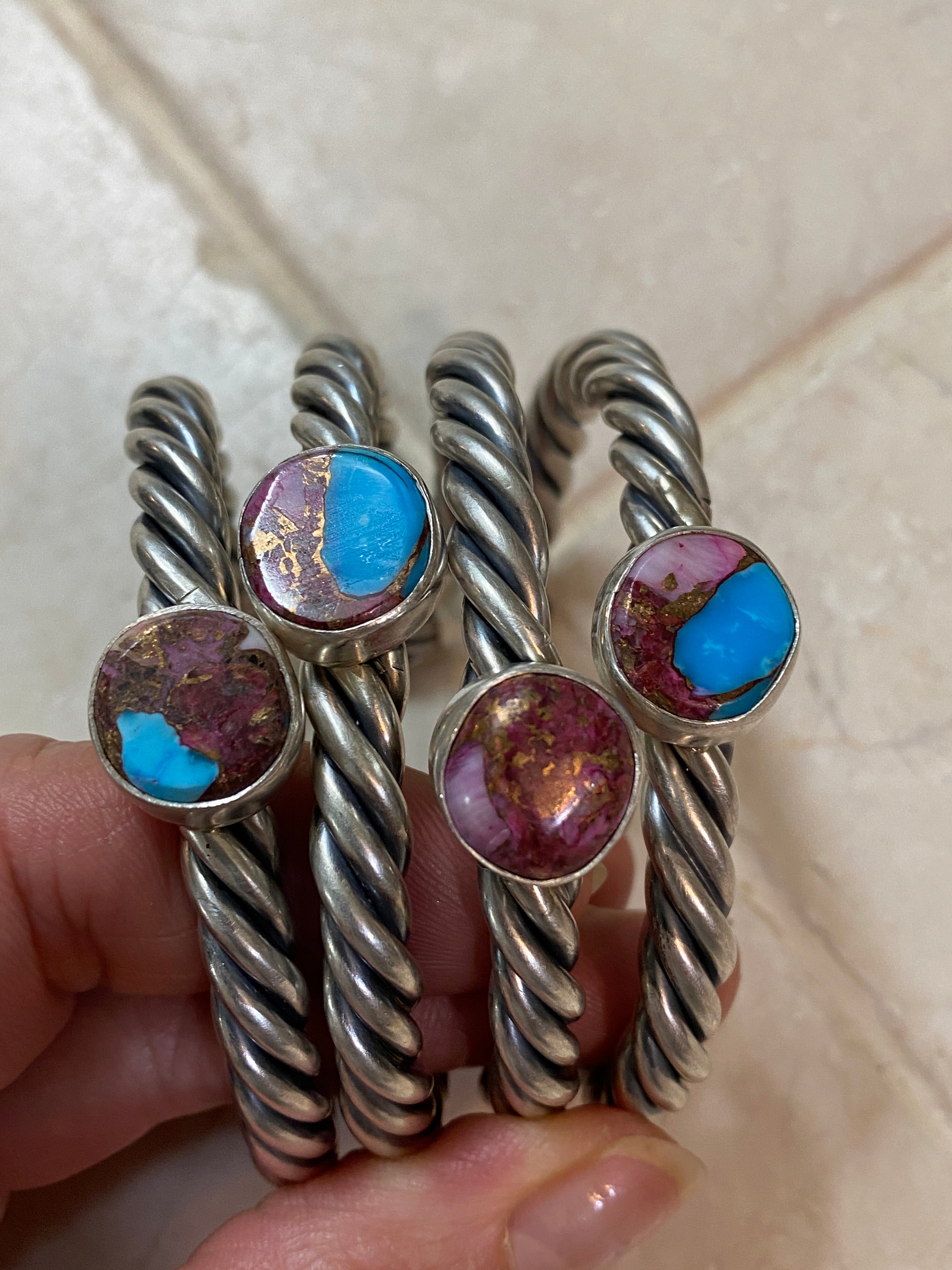 Navajo Pink Dream Mojave Sterling Silver Custom Cuff