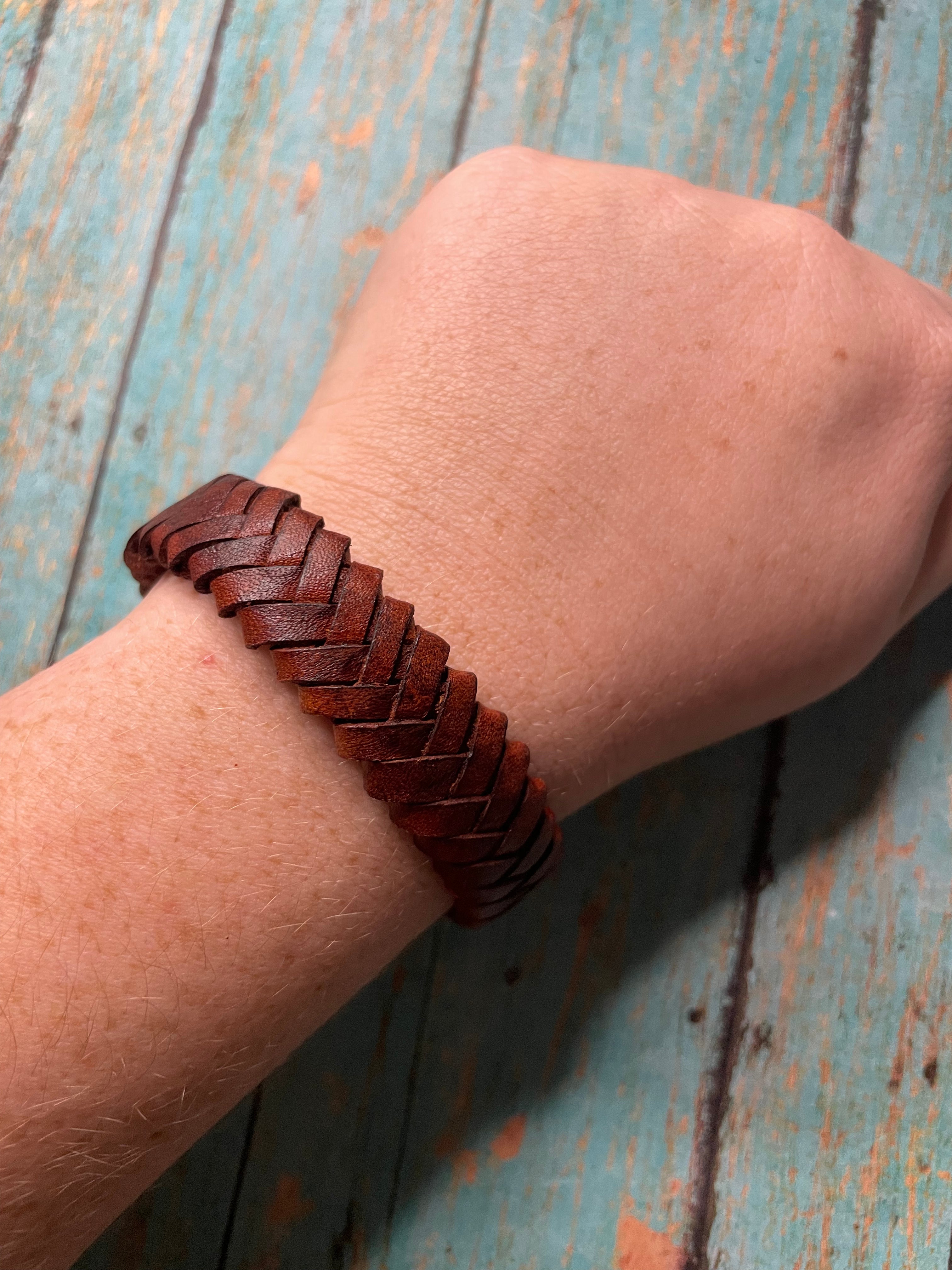 Handmade Brown Leather Bracelet