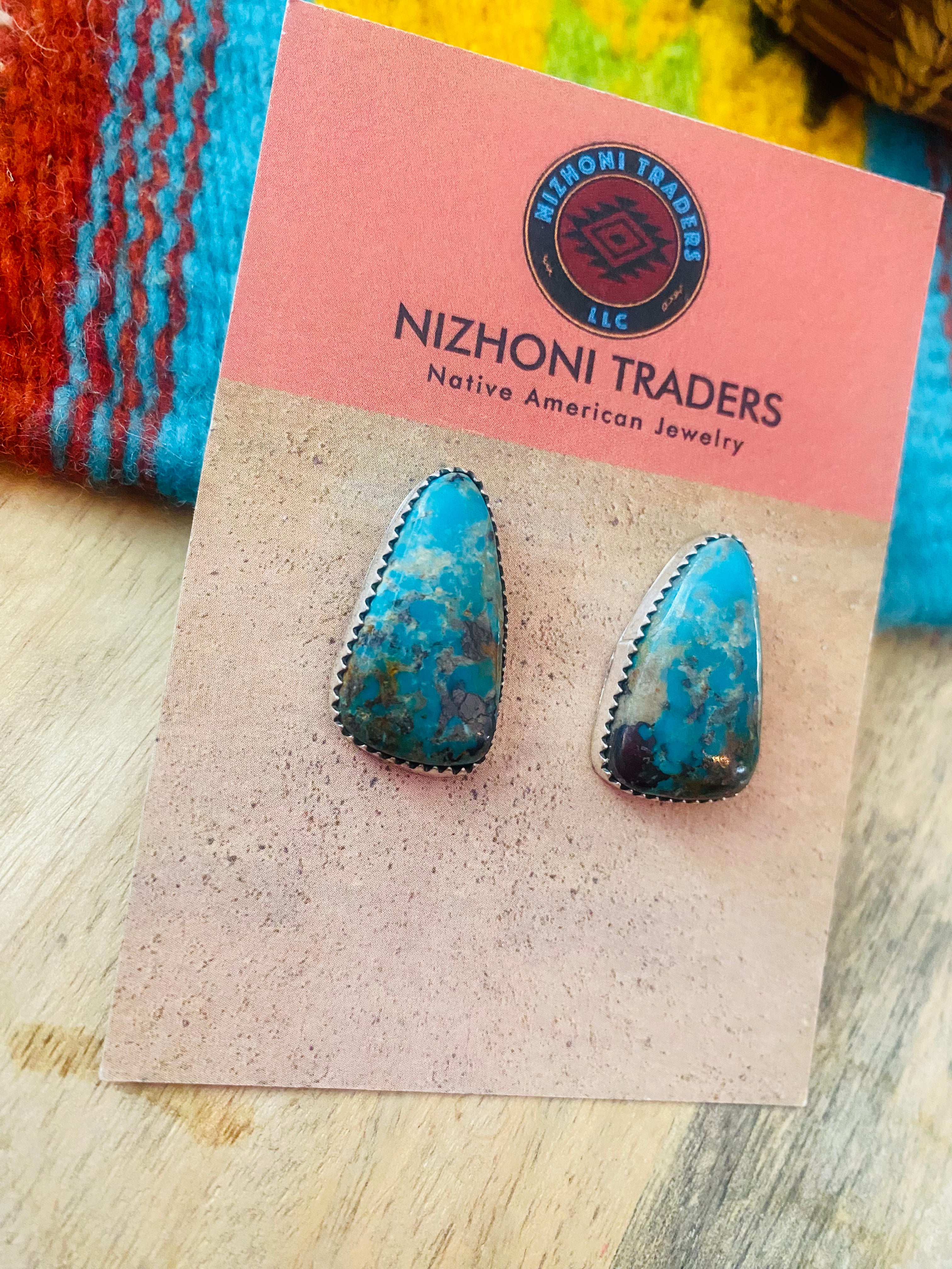 Navajo Turquoise & Sterling Silver Stud Earrings