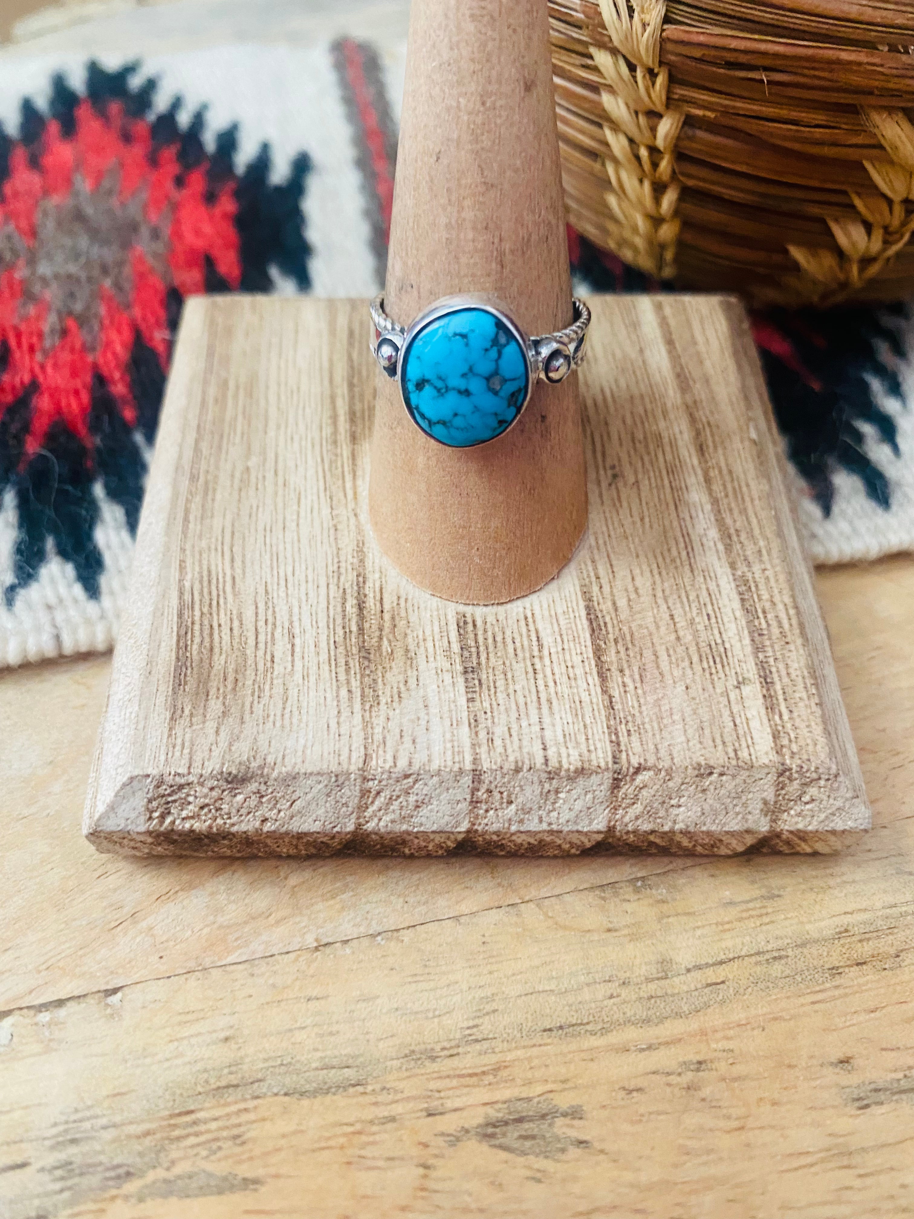 Navajo Kingman Turquoise & Sterling Silver Ring