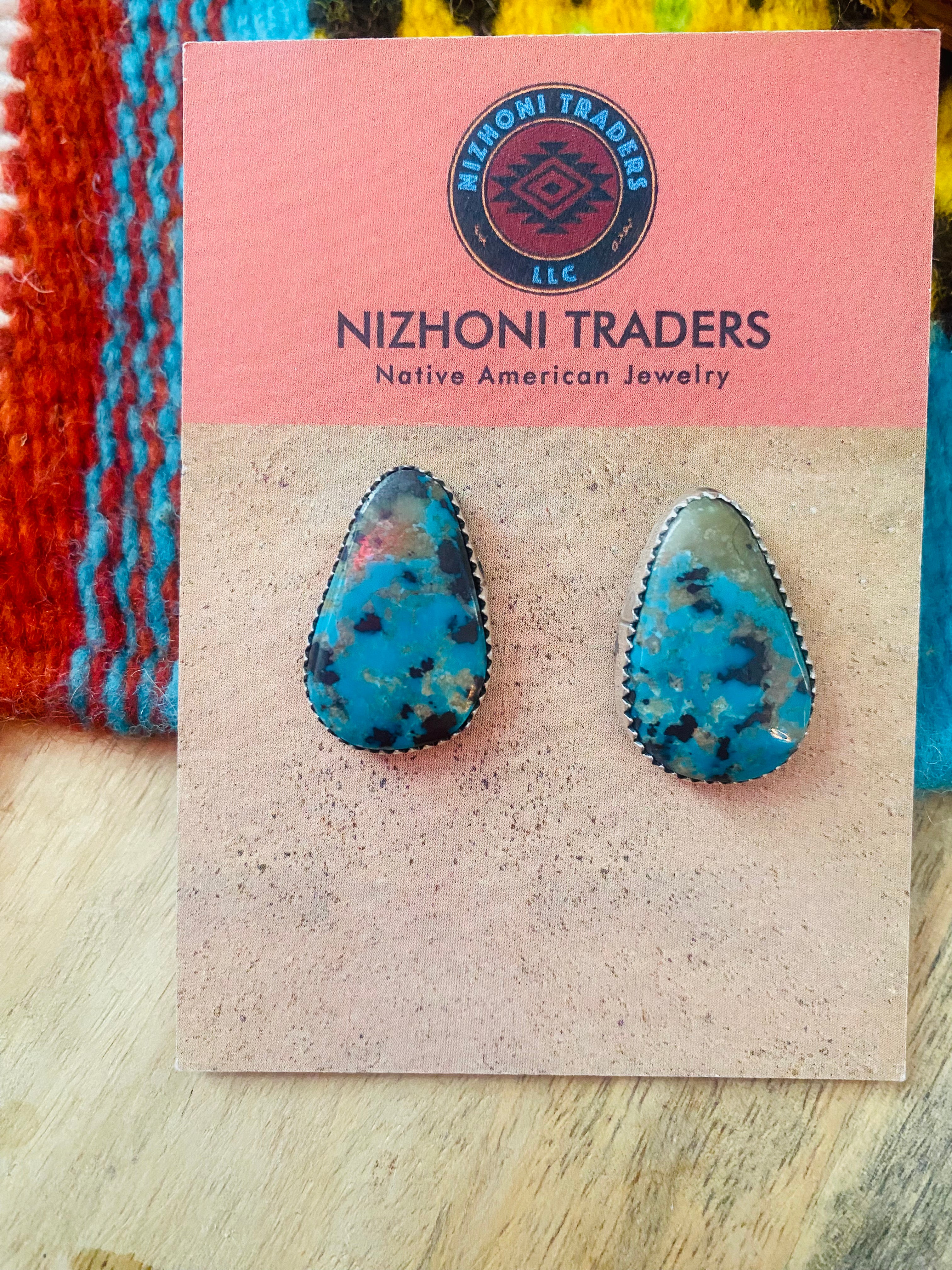 Navajo Turquoise & Sterling Silver Stud Earrings