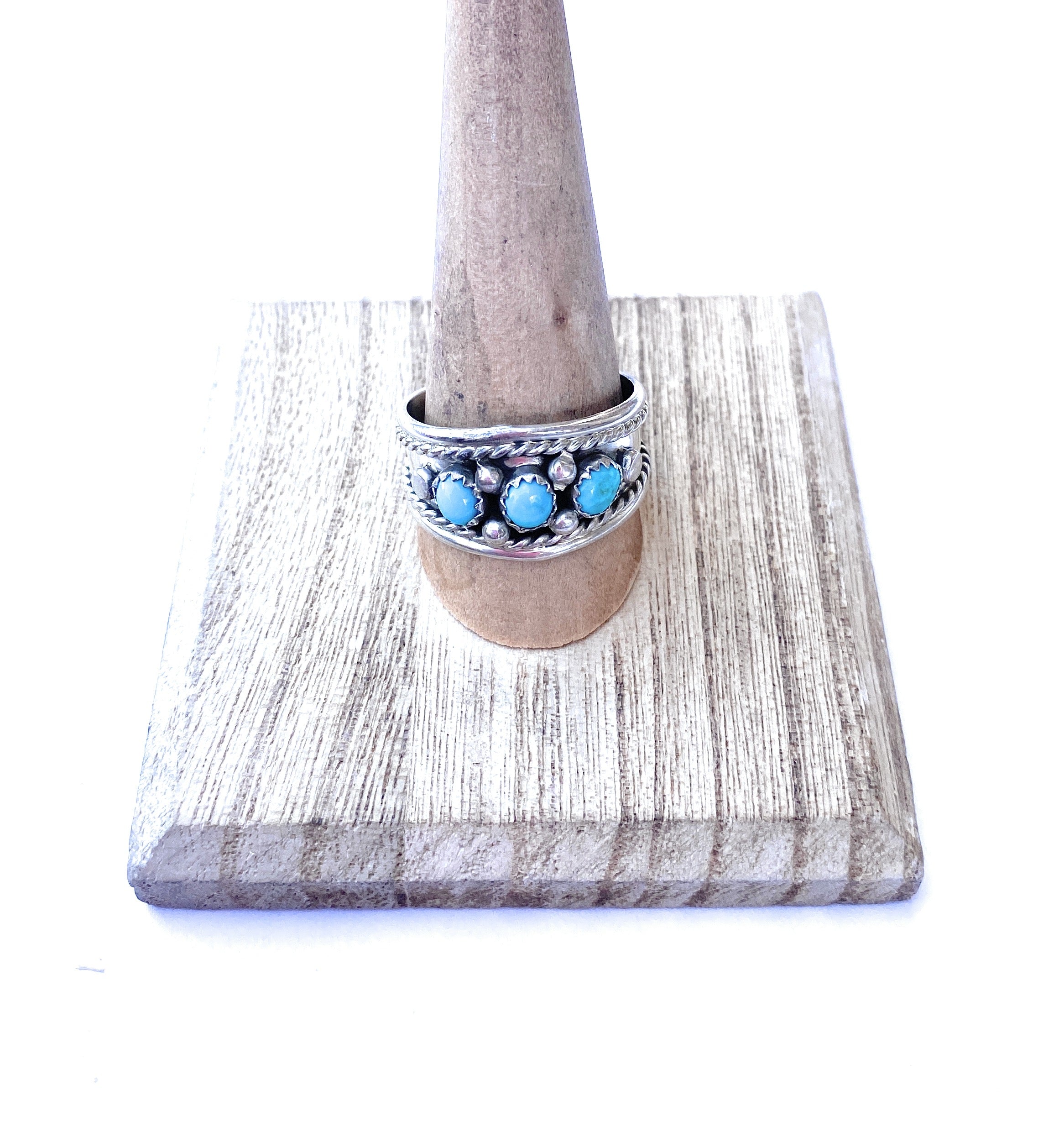 Navajo Turquoise and Sterling Silver Band Ring