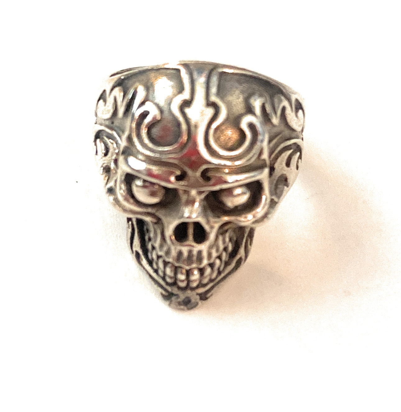 Handmade Sterling Silver Skull Ring Size 8.5