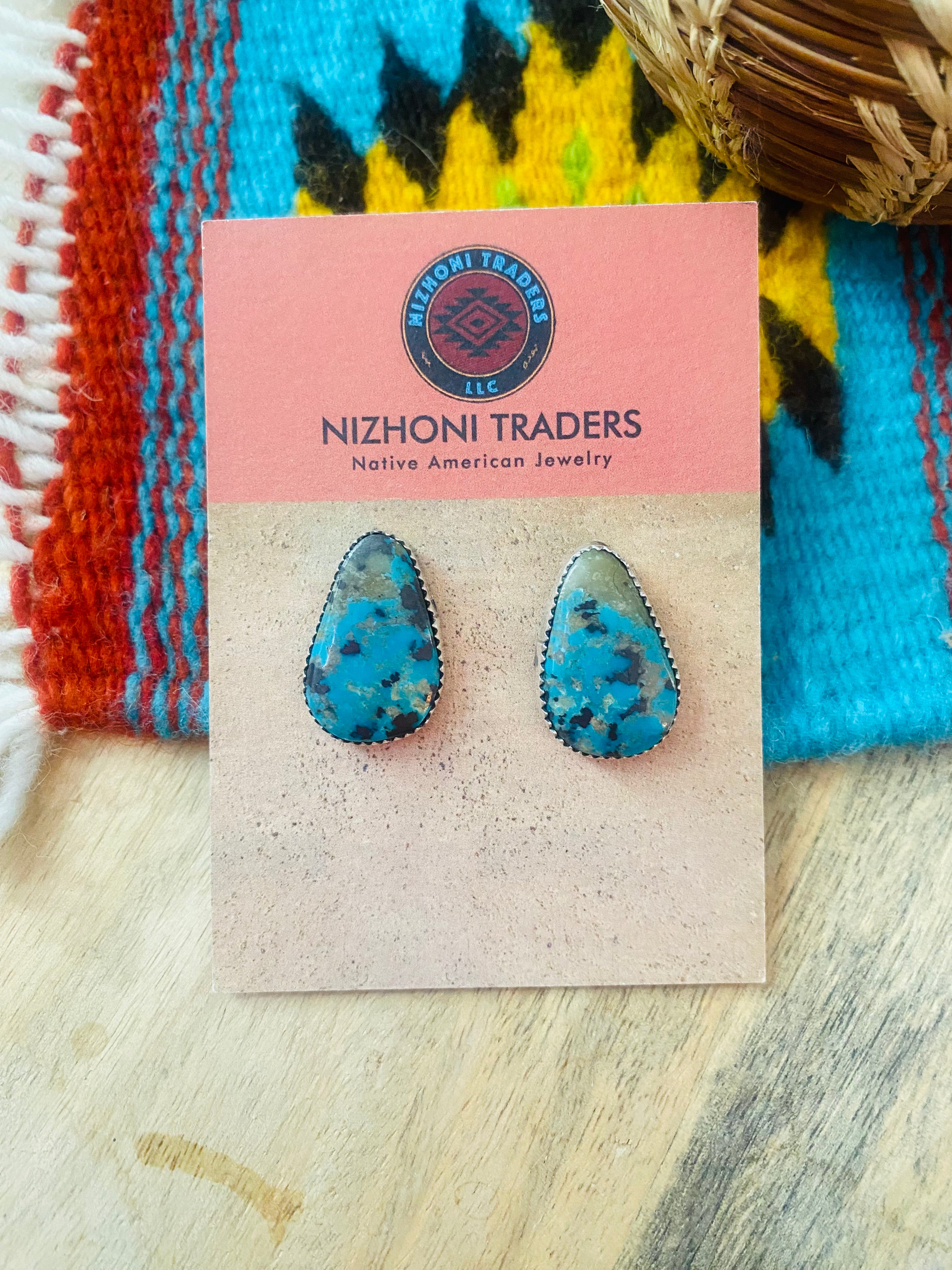 Navajo Turquoise & Sterling Silver Stud Earrings