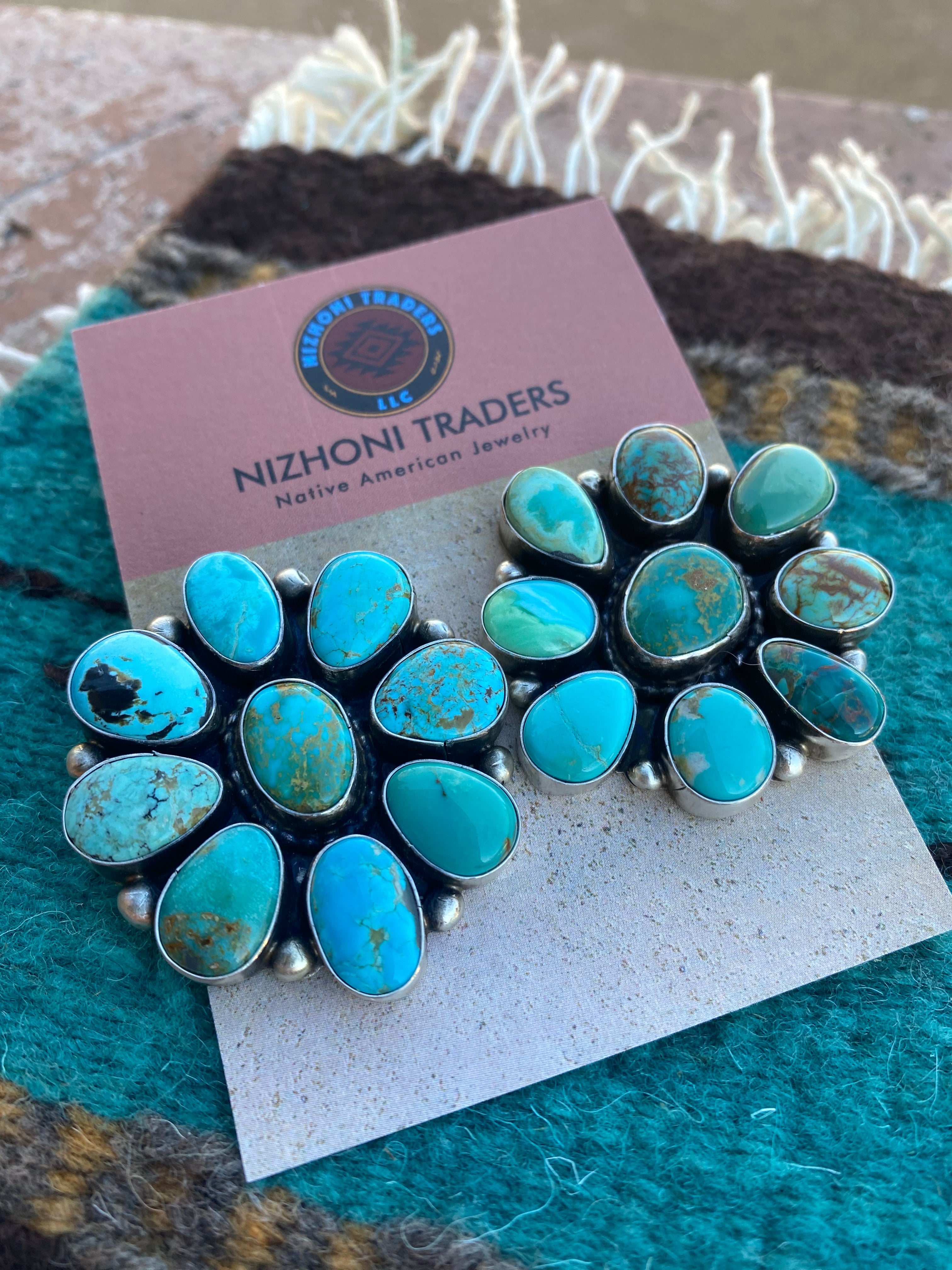 Navajo Royston Turquoise earrings by Sheila Becenti