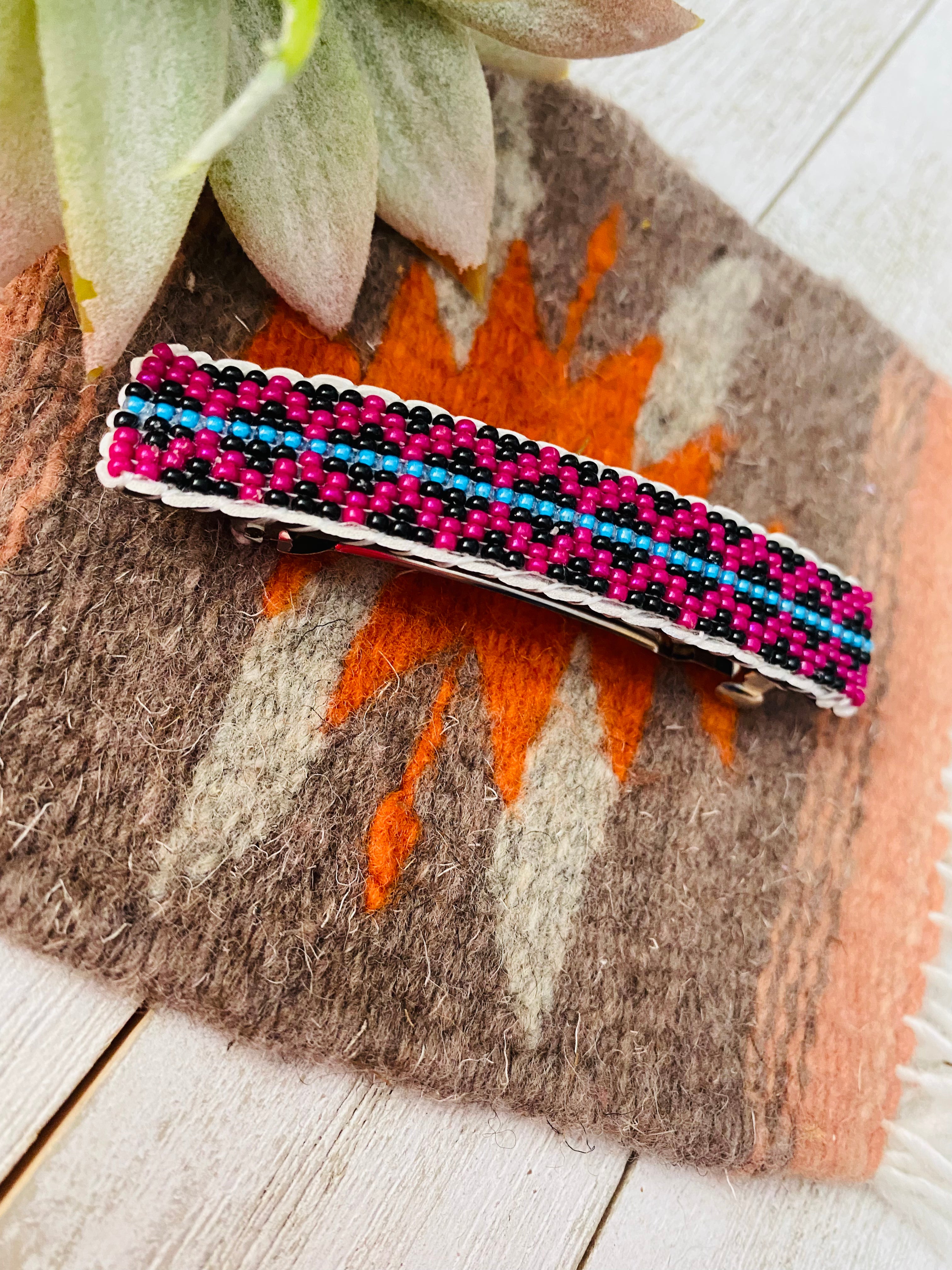 Navajo Handmade Beaded Barrette