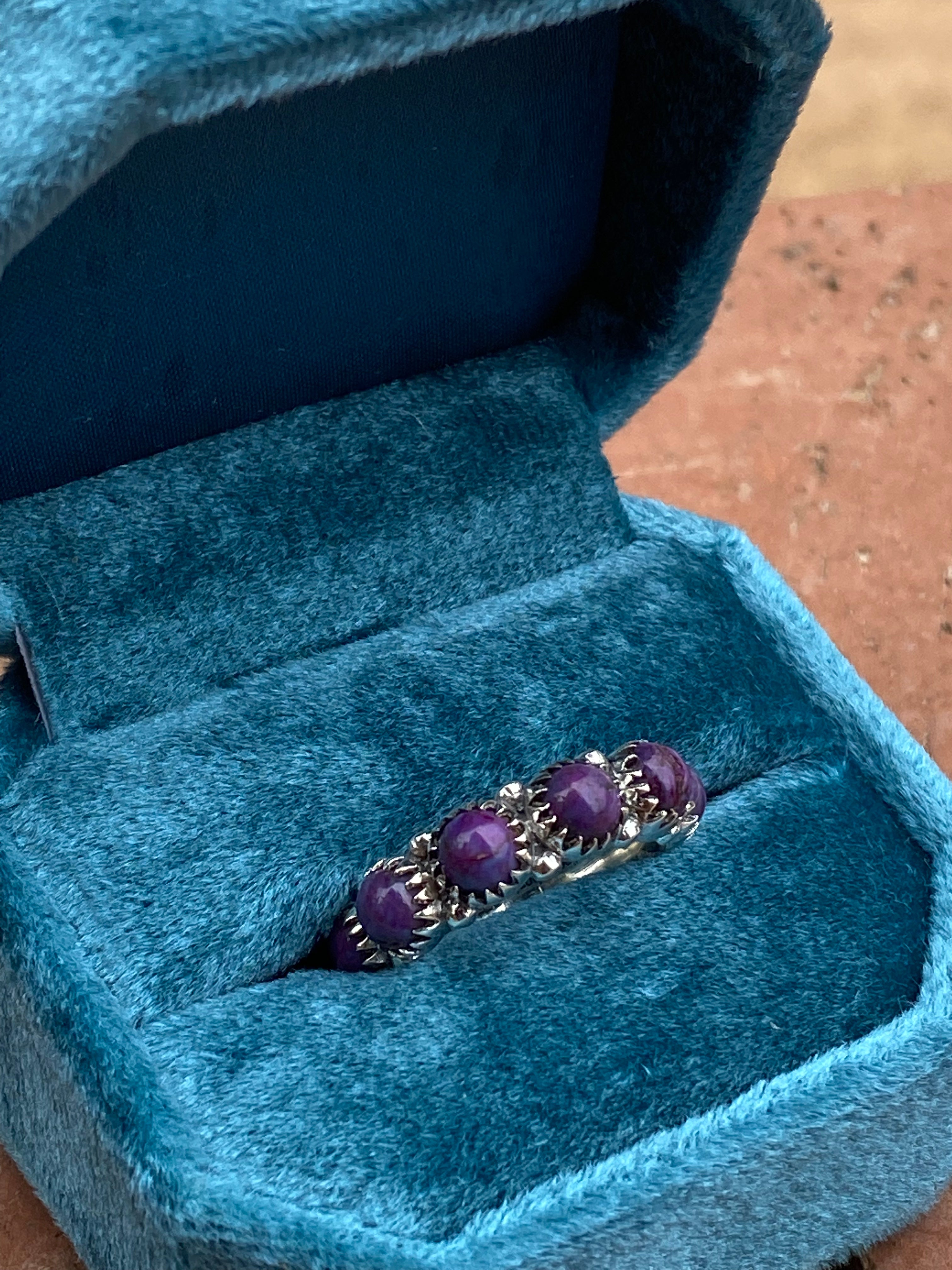 Purple Mojave Turquoise & Sterling Silver Eternity Band