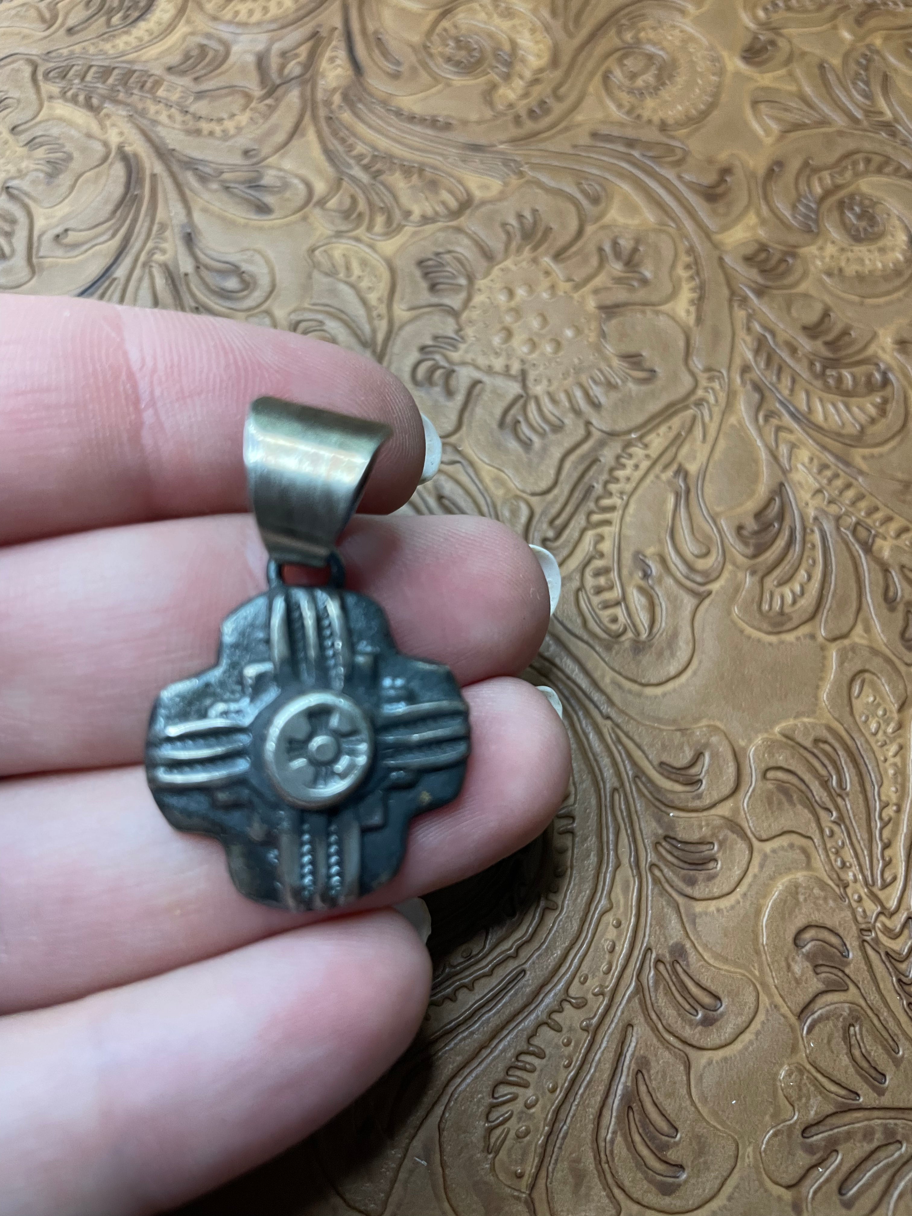 Navajo Sterling Silver Pendant By Chimney Butte