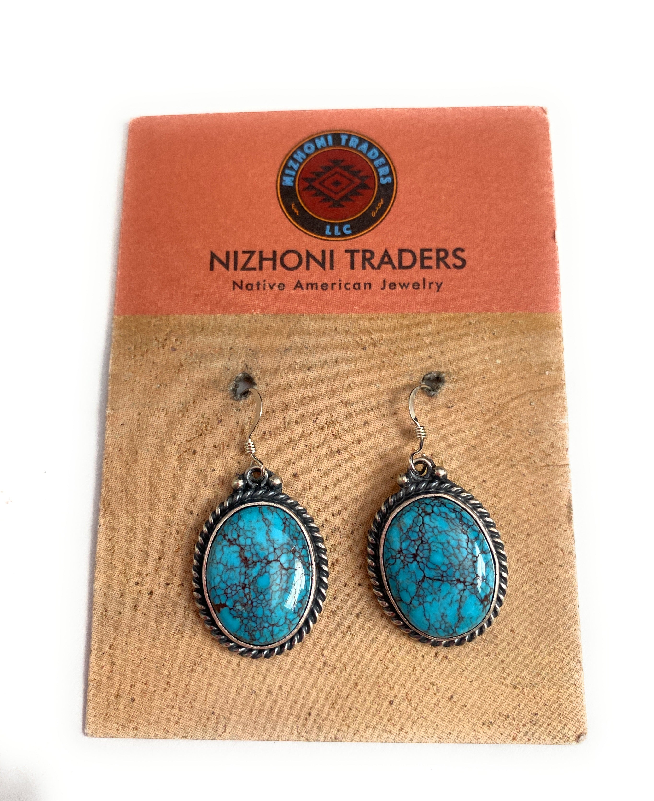 Navajo Turquoise & Sterling Silver Dangle Earrings