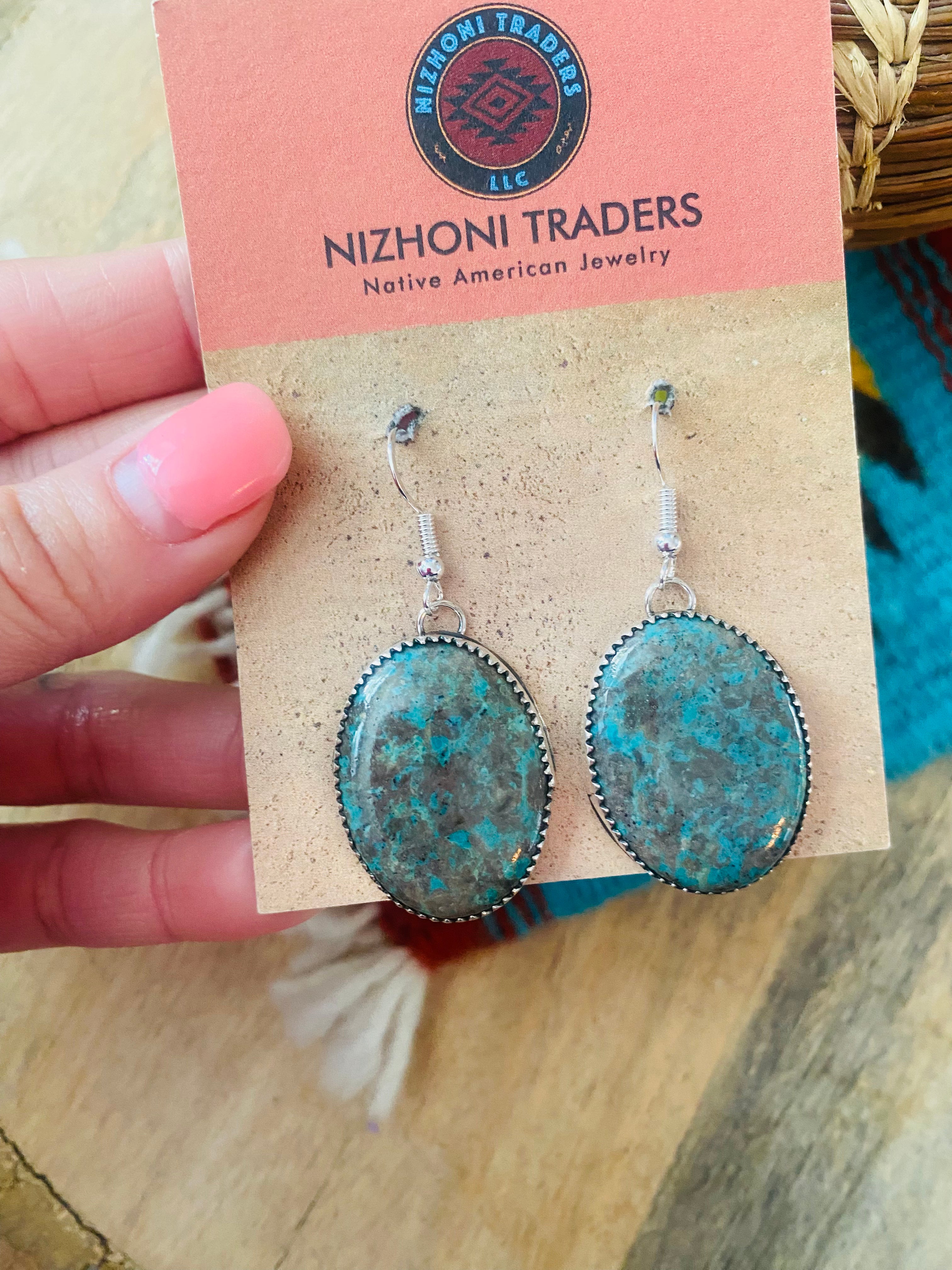 Navajo Turquoise & Sterling Silver Dangle Earrings