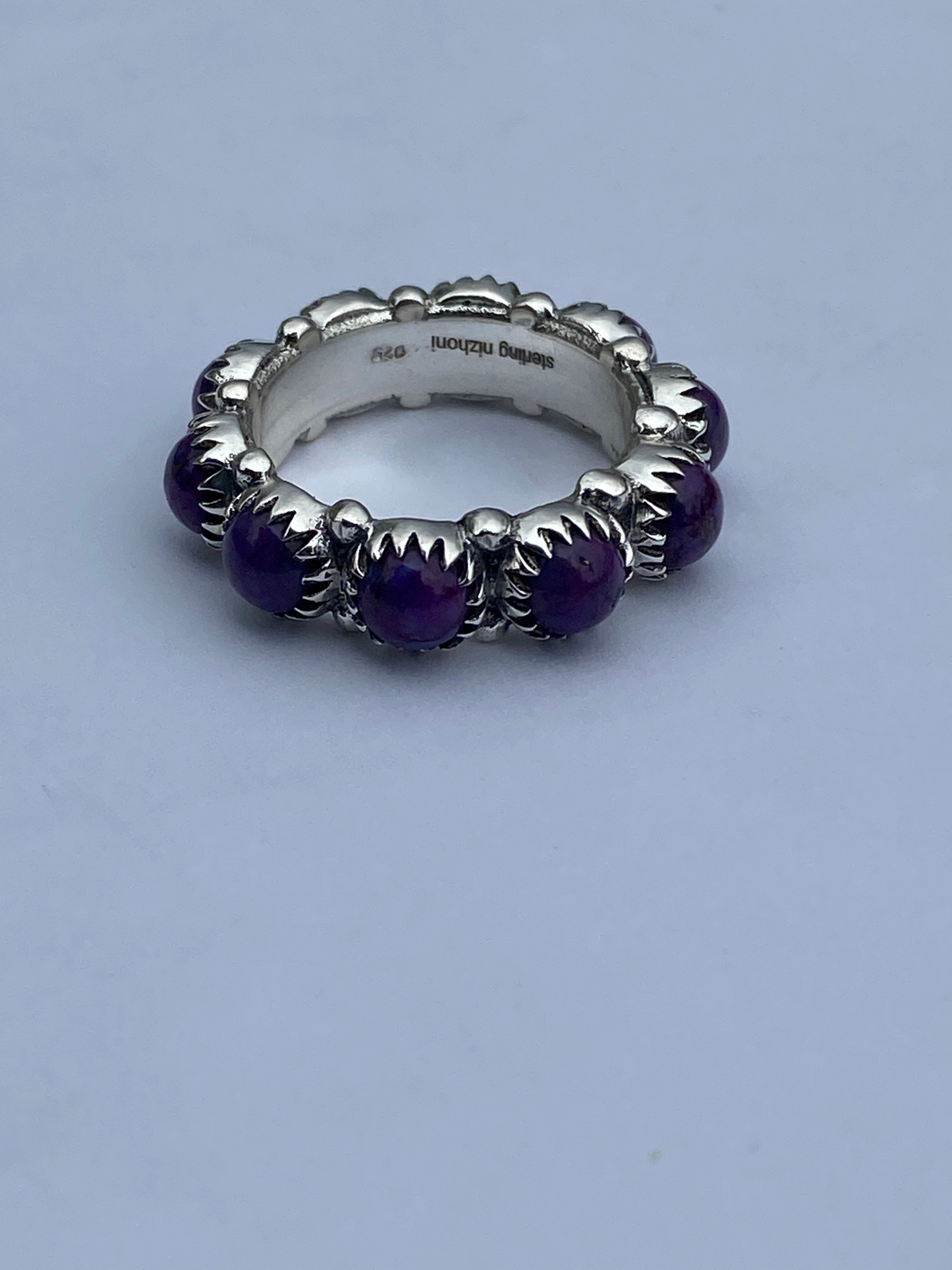 Purple Mojave Turquoise & Sterling Silver Eternity Band