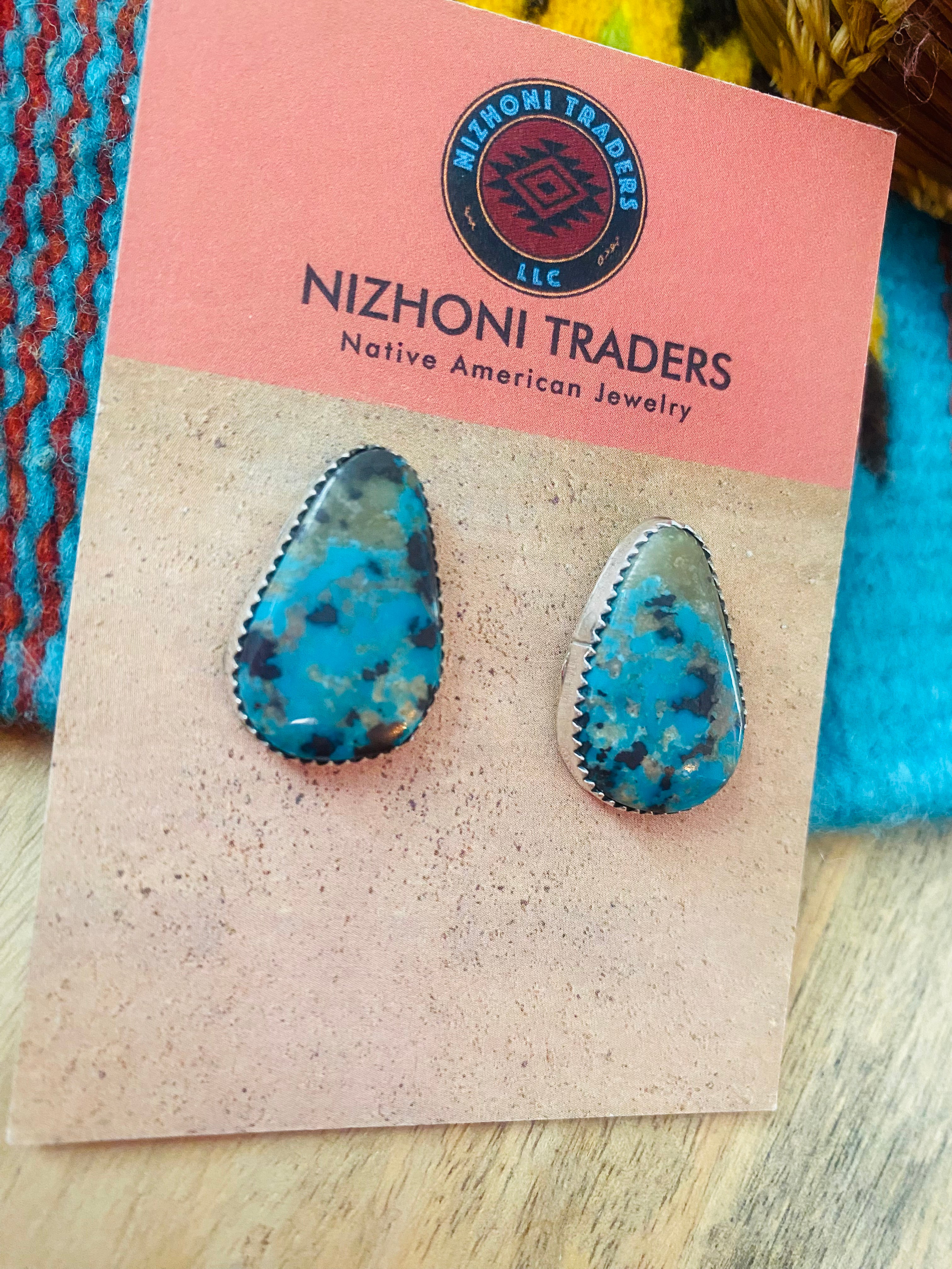 Navajo Turquoise & Sterling Silver Stud Earrings