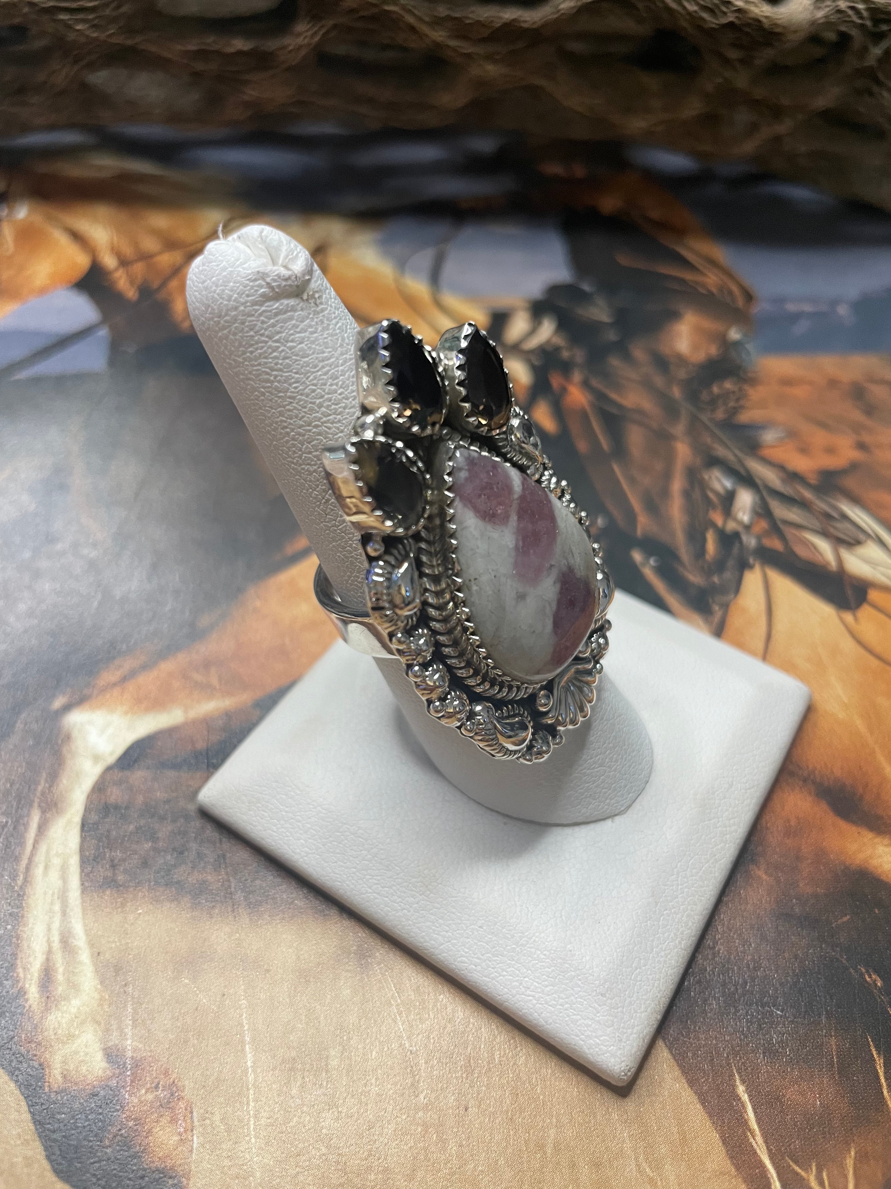 Handmade Tourmaline Quartz Adjustable Ring