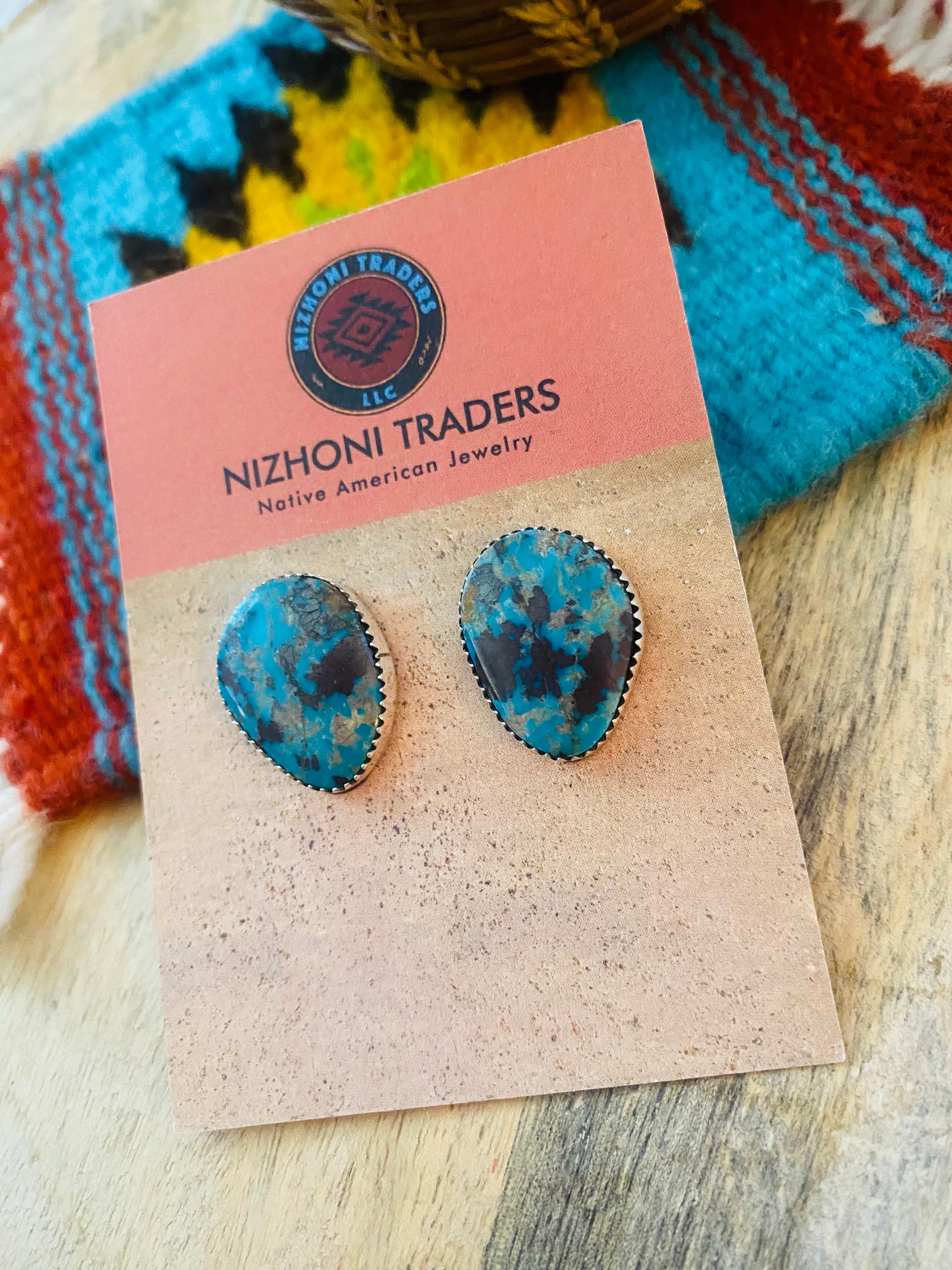 Navajo Turquoise & Sterling Silver Stud Earrings