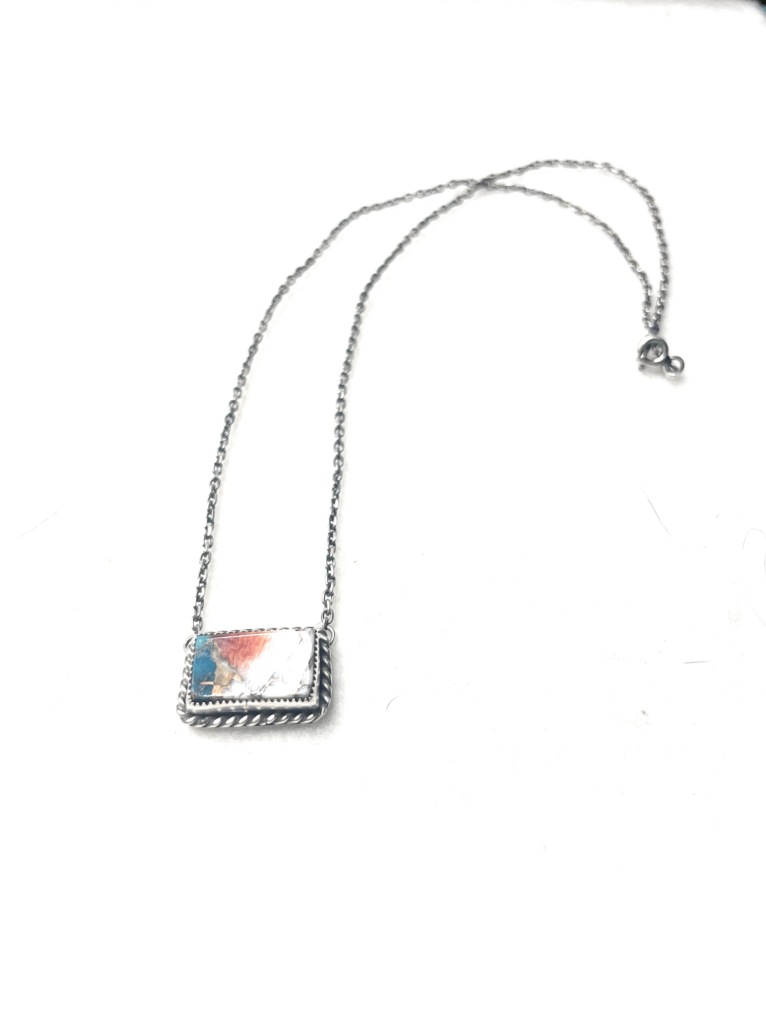 Navajo Sterling Silver Spice Bar Necklace Signed & Stamped