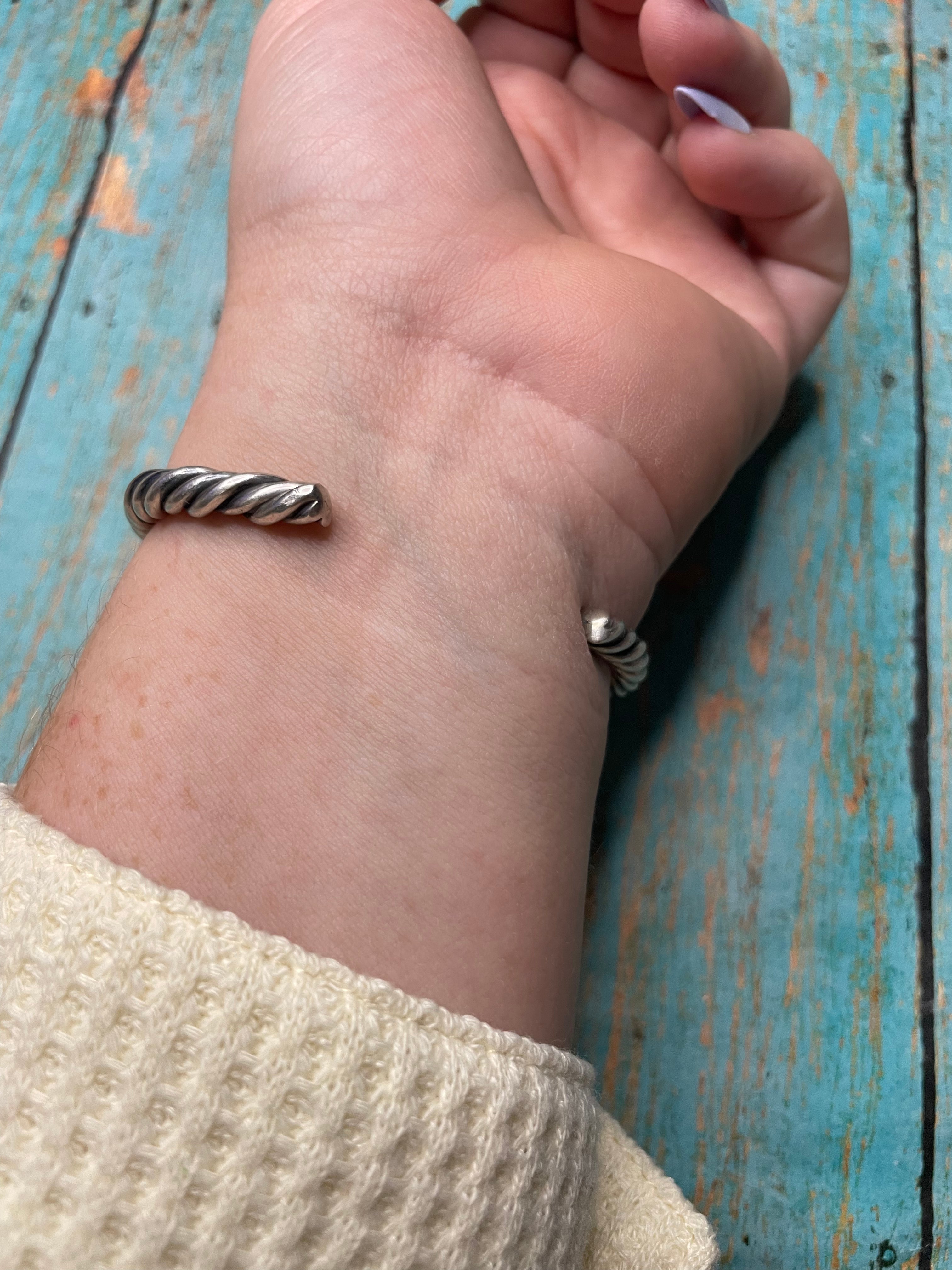 Navajo Sterling Rope Cuff & Turquoise Cuff Bracelet