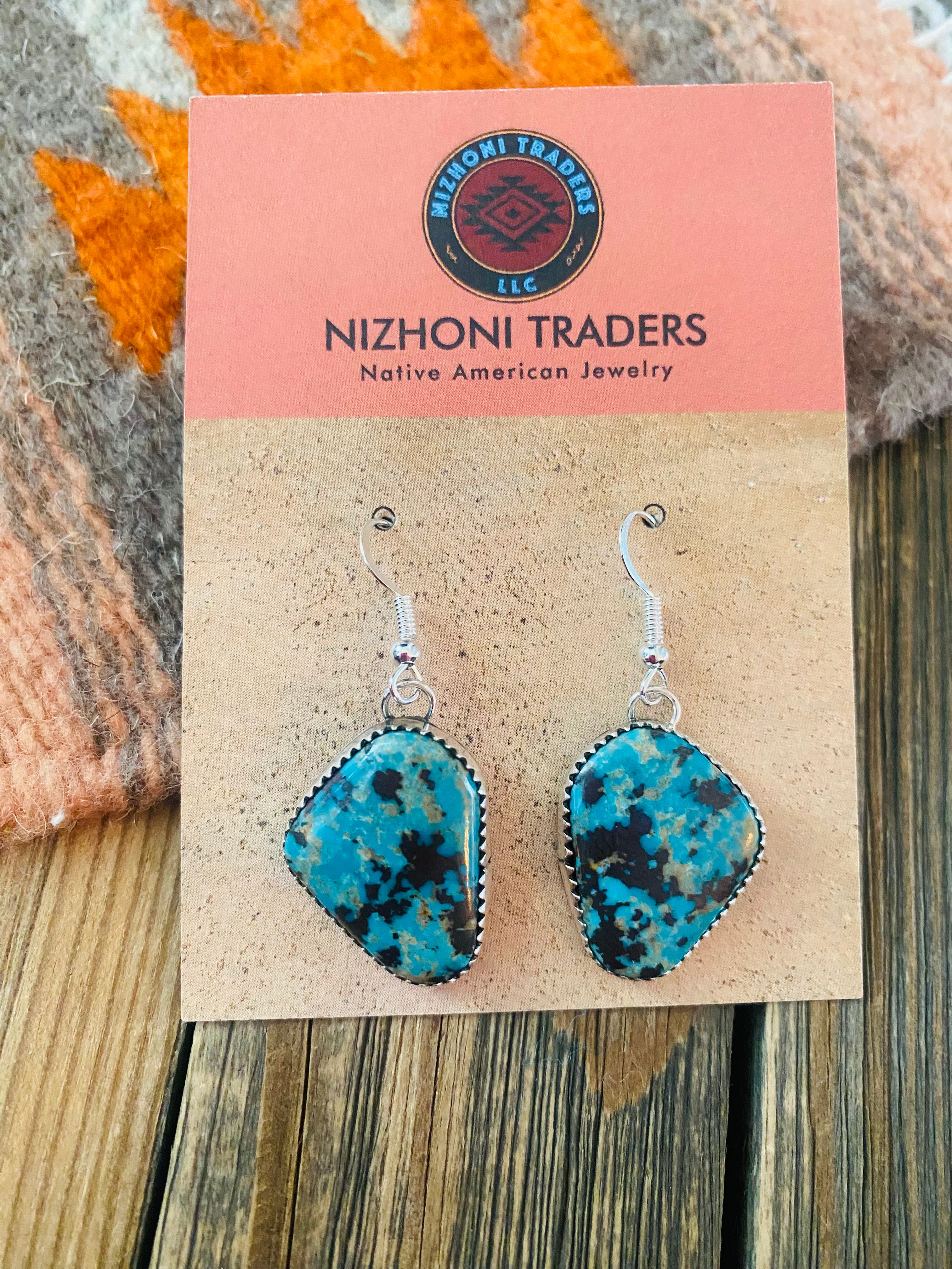 Navajo Turquoise & Sterling Silver Dangle Earrings